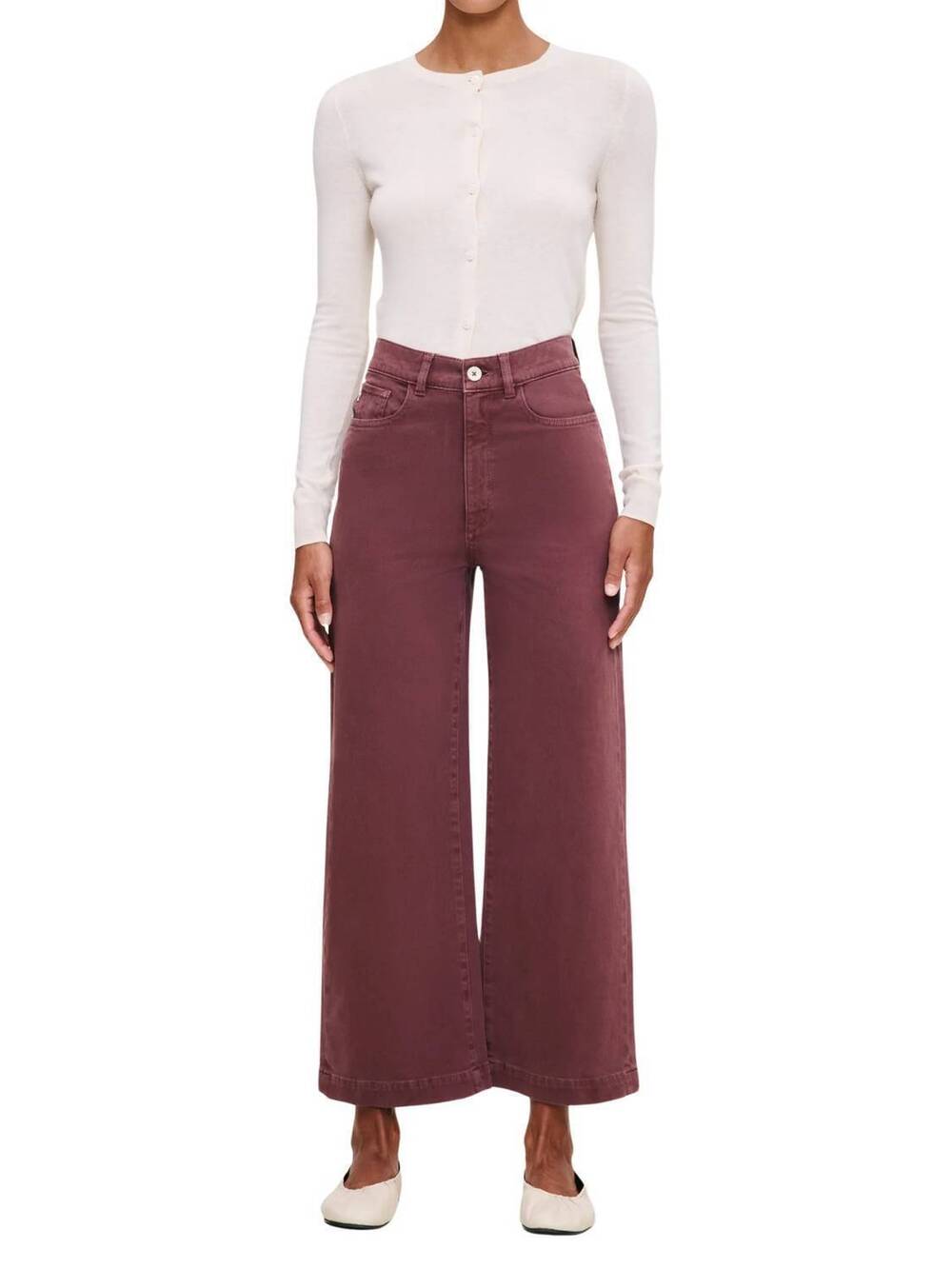NEW DL1961 - WOMEN'S hepburn wide leg pants in dried rose